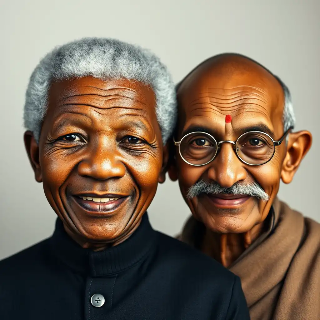 Nelson Mandela and Mahatma Gandhi